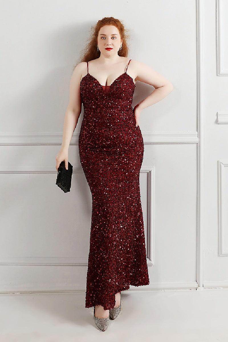 Sheath-column floor length sequined dress 659602104763 - COCOMELODY